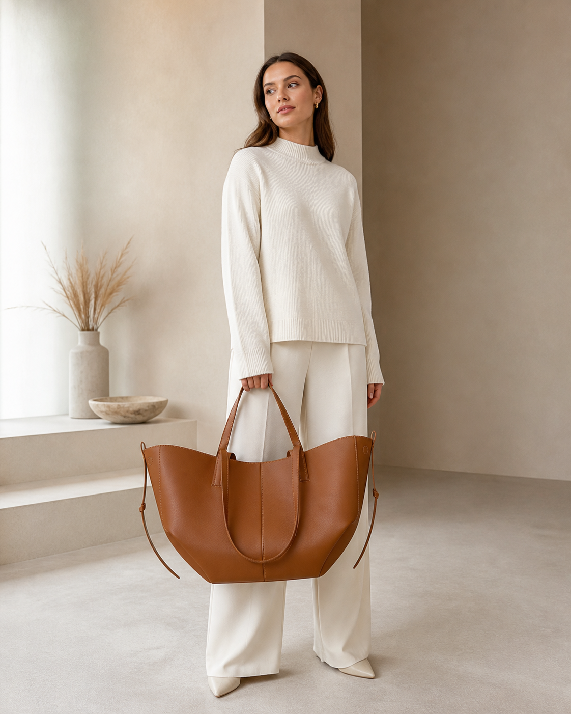 Bolso Tote de Piel Artesanal IKIGAI COUTURE - Color Bronce