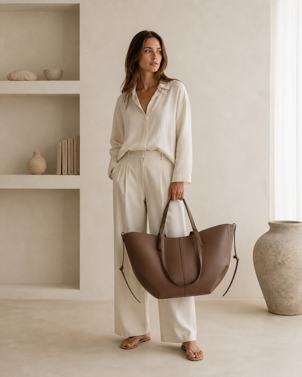 Bolso Tote de Piel Artesanal IKIGAI COUTURE - Color Negro